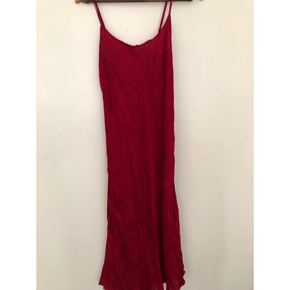 August Silk 100% silk red slip dress